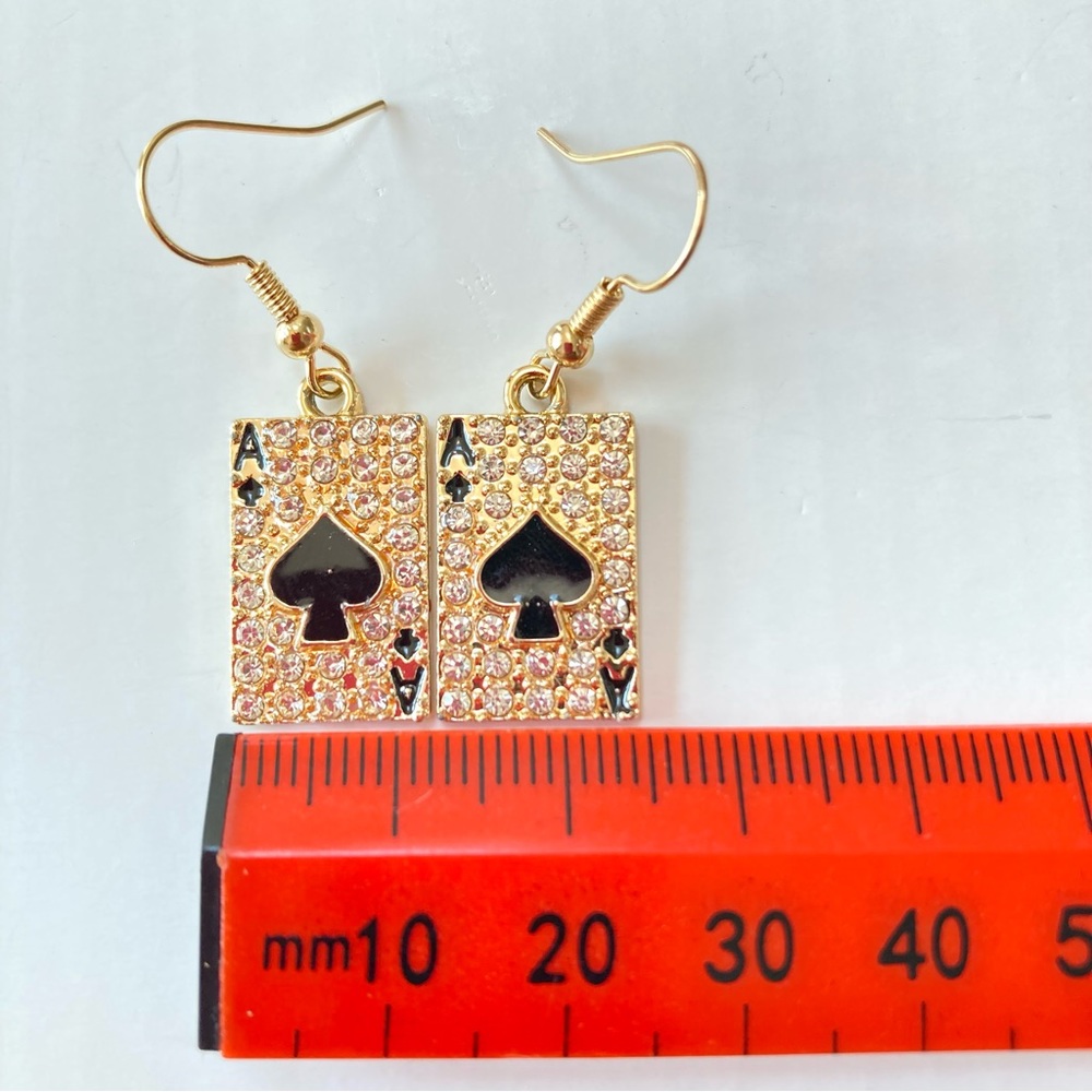 BNWT Ace of Spades Earrings - Funky Hip-Hop House Festival - Trendy and Uniqe - Picture 6 of 11